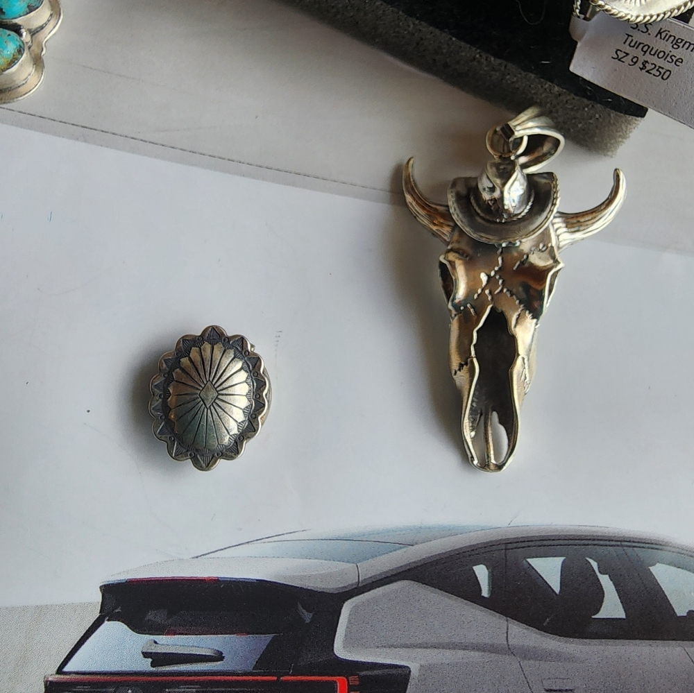 Native Made Sterling Silver Button Covers - image 4